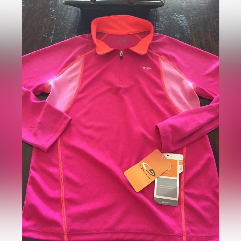 NWT Champion Girls Athletic Long Sleeve Duo Dry Top Size L